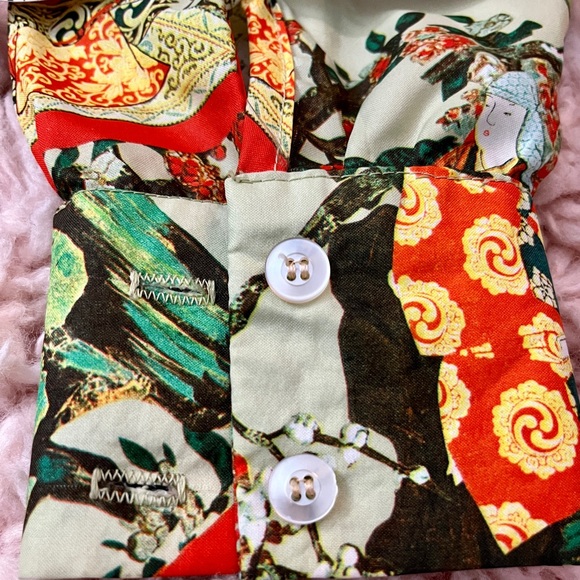 Vintage Floral Print Button-Up Shirt - Picture 3 of 8